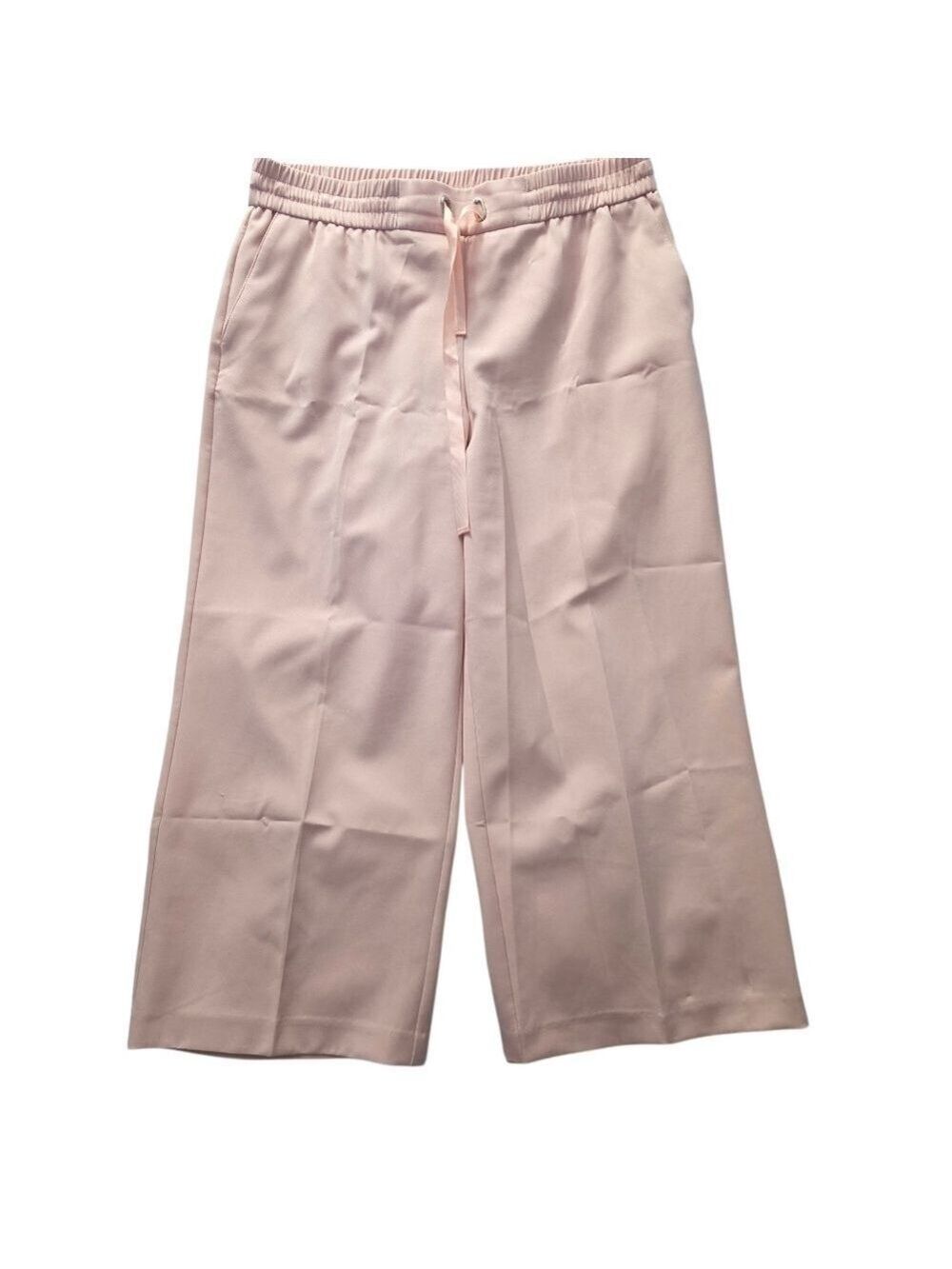 Melanie Lyne Pull-On Wide Leg Culottes Pink Stretch Trousers Size 12